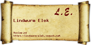 Lindwurm Elek névjegykártya